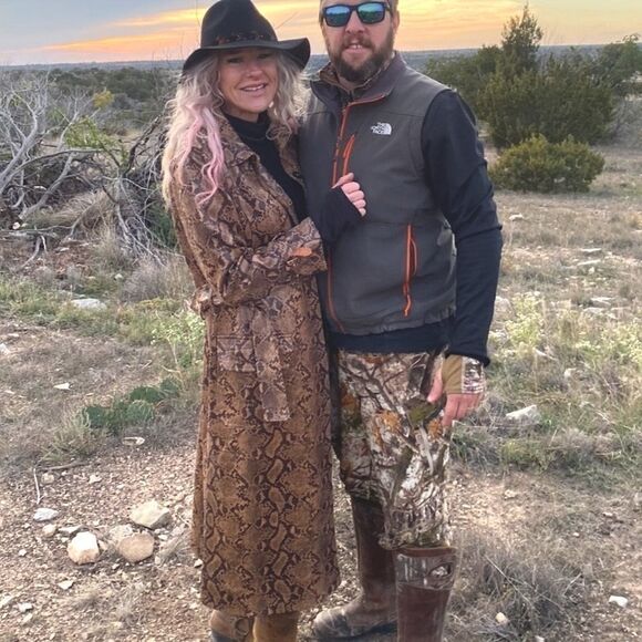 Vegan Leather Snakeskin Full Length Trench Coat - Picture 2 of 16